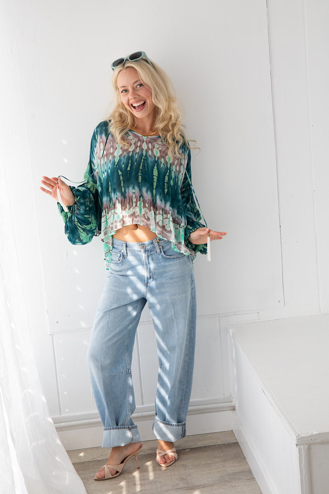 Aster Top - Teal Aurora Wash