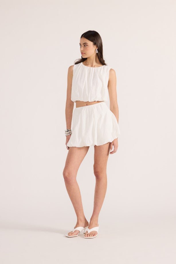 Alexa Bubble Mini Skirt - White