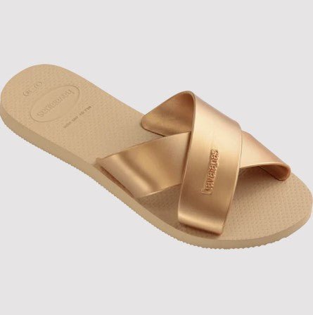 Aqua Metallic Sandal - Golden