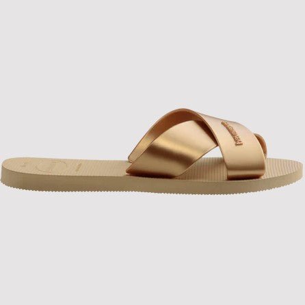 Aqua Metallic Sandal - Golden