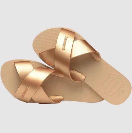 Aqua Metallic Sandal - Golden