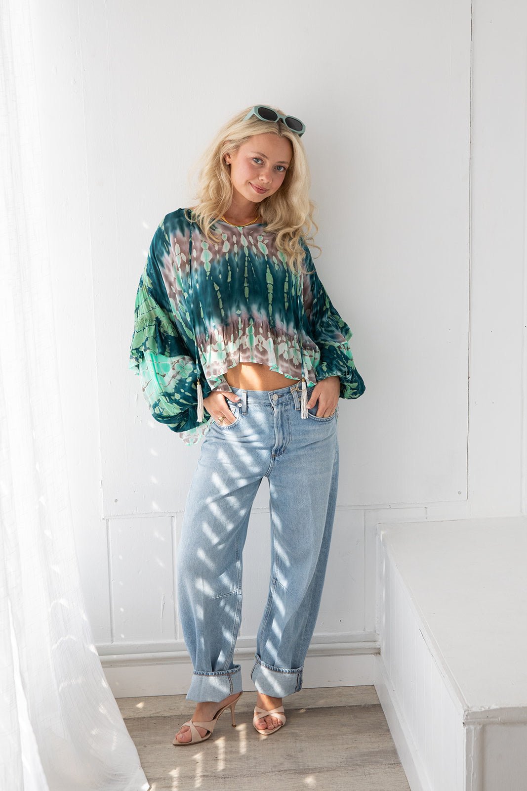 Aster Top - Teal Aurora Wash