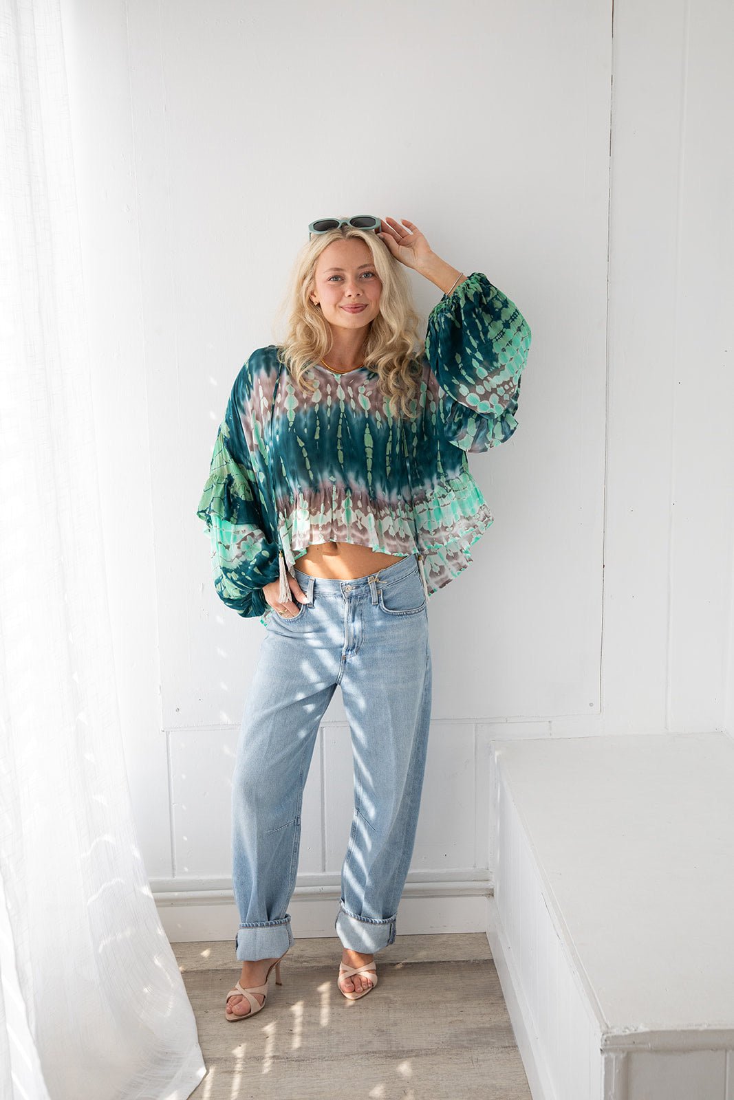 Aster Top - Teal Aurora Wash