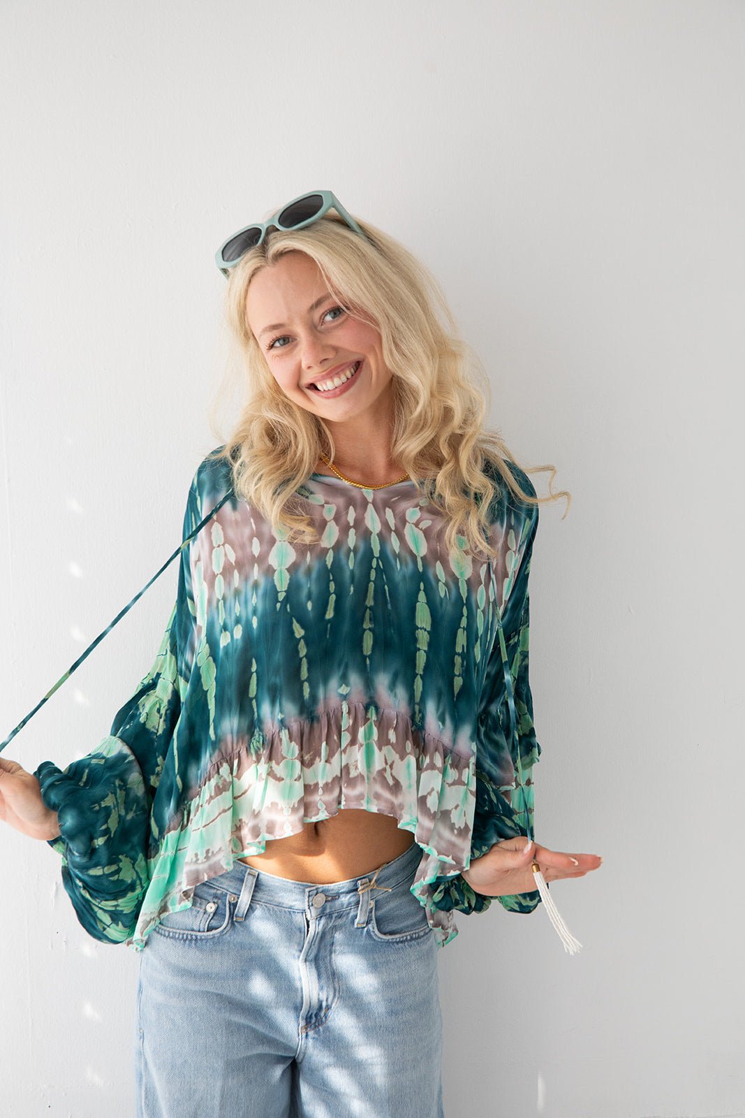 Aster Top - Teal Aurora Wash