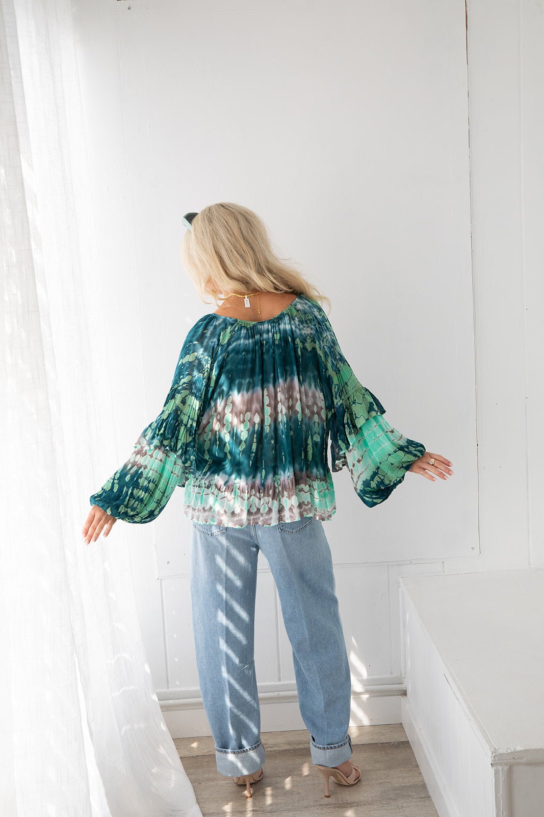 Aster Top - Teal Aurora Wash