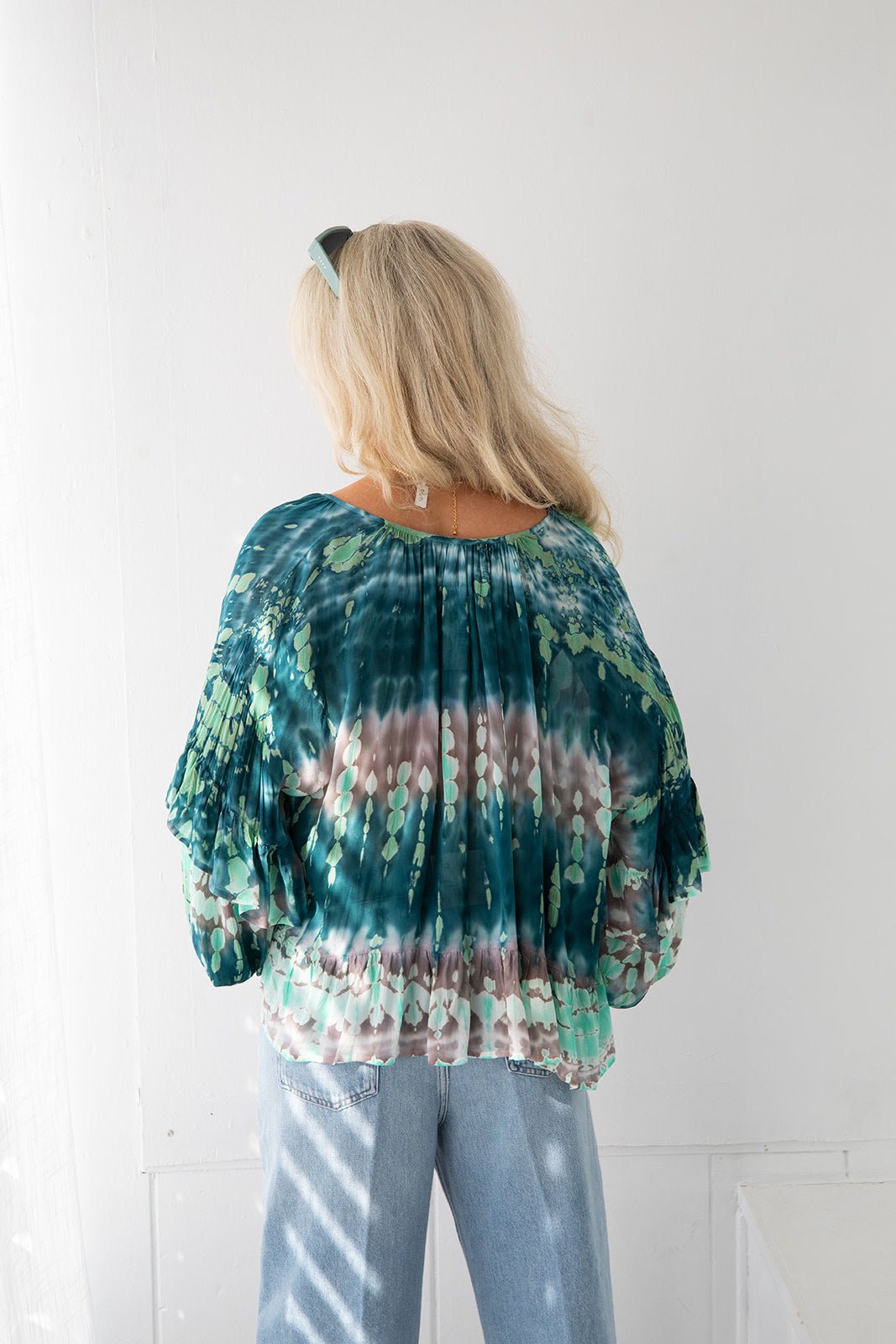 Aster Top - Teal Aurora Wash