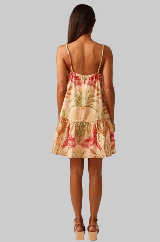 Scarlett Mini Dress - Stitchwork Hibiscus