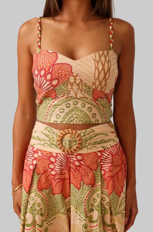 Skylar Tank - Stitchwork Hibiscus
