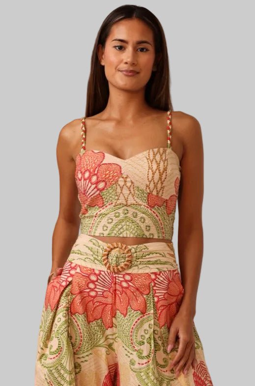 Skylar Tank - Stitchwork Hibiscus